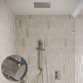 Saniclear Cube Curved inbouw regendouche met inbouw douchekop 30x30cm, glijstang en staafhanddouche RVS