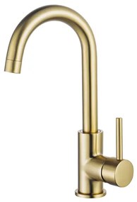 Fortifura Calvi wastafelkraan - hoog - draaibare uitloop - Geborsteld Messing PVD (Goud) SW809349