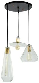 Muse Glazen Vintage Design Hanglamp, 3 Kappen Set