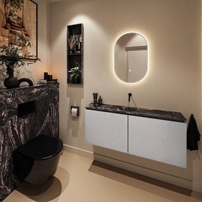 Mondiaz Ture DLux toiletmeubel 120cm plata met wastafel lava midden zonder kraangat