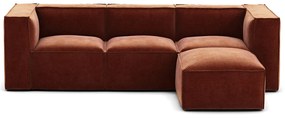 3-zits modulaire unit en vintage corduroy poef Seven