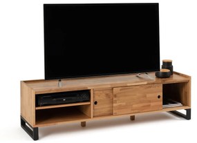 TV-meubel, massief eik en staal, Hiba