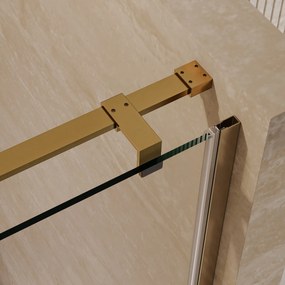 Brauer Stellar nisdeur met vaste wand 140cm messing geborsteld PVD