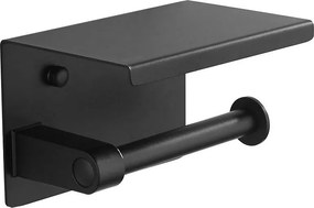 Mexen X toiletrolhouder met plank, zwart - 701197-70