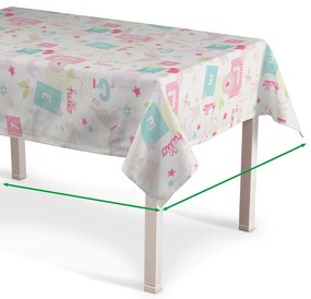 Dekoria Rechthoekig tafelkleed, roze-blauw-wit, 130 x 130 cm