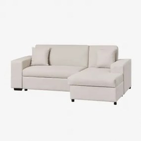 3-zits Slaapbank Met Rechter Chaise Longue In Stof Umay Stof Crème Beige - Sklum