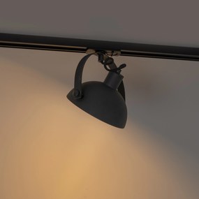 Industriële 1-fase railspot zwart met gouden binnenkant - Iconic Magnax