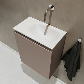 Mondiaz Ture 40cm toiletmeubel smoke met wastafel talc rechts geen kraangat