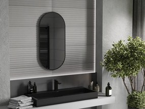Mexen Loft ovale badkamerspiegel 90 x 45 cm, zwarte lijst - 9851-090-045-000-70