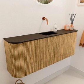 Mondiaz Joya 115cm toiletmeubel ronding links/rechts oak met wastafel faye midden zonder kraangat urban