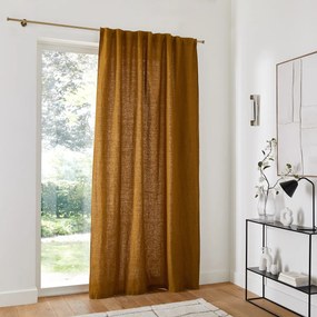 Linnen gordijn afgewerkt met aangerimpeld biesje, Elba