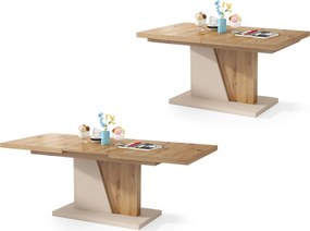 NOIR artisan eiken / beige, salontafel, uitschuifbaar