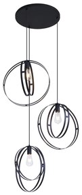 Design hanglamp zwart rond 3-lichts - Indu