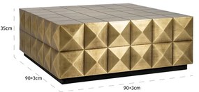 Richmond Interiors Collada Gouden Salontafel Vierkant - 90 X 90cm.
