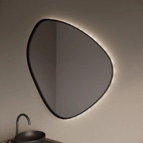 Gliss Design Fenix spiegel met LED-verlichting organisch 60cm mat zwart