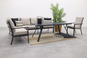 Sergio lounge dining set met stoel - Carbon/Desert - 3-delig links