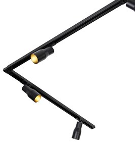 Modern railsysteem met 5 Spot / Opbouwspot / Plafondspots zwart 1-fase - Iconic Kohua Modern GU10 Binnenverlichting Lamp