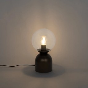 Hotel chique tafellamp donkerbrons met helder glas - Pallon Trend