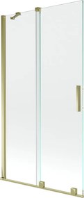 Mexen Velar twee-delige uitschuifbare badwand 100 x 150 cm, transparant, goud - 896-100-000-01-50