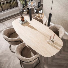 Eettafel Met Ovale Blad - 180 X 90cm.