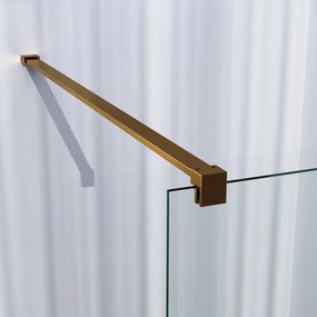 Brauer Gold Season inloopdouche helder glas 140x200 met muurprofiel goud geborsteld