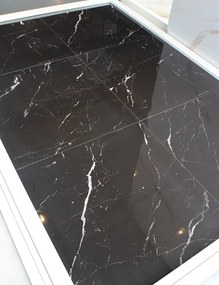 Hoogglans Vloertegel 60x120 Cm Marmerlook Carrara Black Nero Marquina NR74
