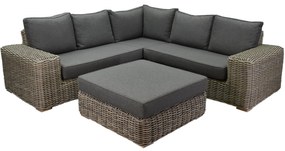 Queen hoek loungeset 4 delig grijs wicker