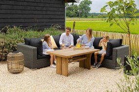 Dining Loungeset 5 personen Wicker Zwart  Garden Collections Toronto/Brighton