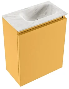 Mondiaz Ture DLux toiletmeubel 40cm ocher met wastafel ostra rechts zonder kraangat