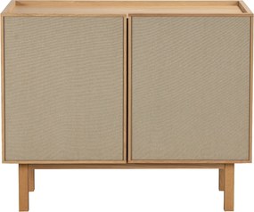 Kastje Eiken Met Stoffen Deuren 90 Cm - 90x40x60cm.
