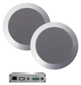 Aquasound WiFi Audio wifi-audiosysteem - (airplay - dlna) - 30 watt - incl twist speakers mat chroom (135 mm) - . 230v/12v - lan / wlan wma30-tc