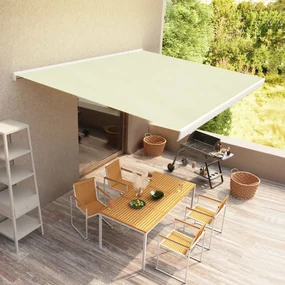 vidaXL Luifel handmatig 300x250 cm crème