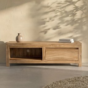 Laag Tv-meubel Teak - 1 Lade - 120cm - 120x50x37cm.