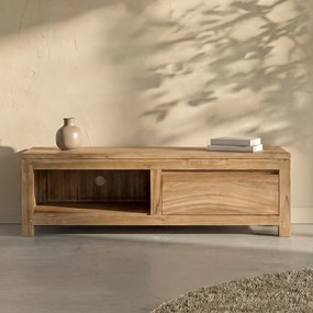 Tower Living Laag Tv-meubel Teak - 1 Lade - 120cm Corona - 120x50x37cm.