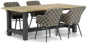 Tuinset 4 personen 200 cm Wicker Zwart Lifestyle Garden Furniture Crossway/San