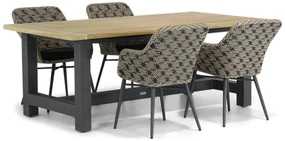 Tuinset 4 personen 200 cm Wicker Zwart Lifestyle Garden Furniture Crossway/San