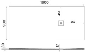 Gelco Mitia rechthoekige douchebak stone-look 160x90cm zwart