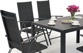 Verona polywood aluminium tuinmeubelen voor 6 personen Garden Point zwart