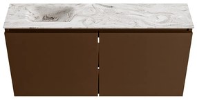 Mondiaz Ture DLux toiletmeubel 100cm rust met wastafel glace links zonder kraangat