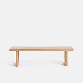 Bank van massief eikenhout en gefineerd eikenhout, lengte 160 cm, DOUVE