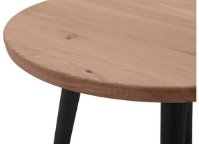 Goossens Hoektafel Bjarte, hout eiken donker bruin, stijlvol landelijk, 50 x 45 x 50 cm