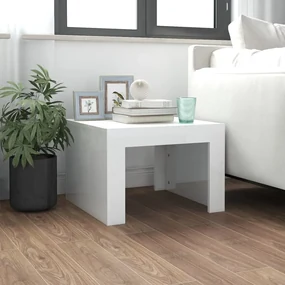 vidaXL Salontafel 50x50x35 cm spaanplaat hoogglans wit