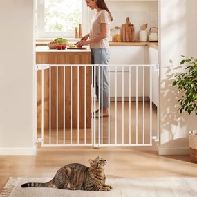 VEVOR Traphekje 778-1210 mm Verstelbare breedte, 760 mm Hoog Deurveiligheidshekje, Kinderveiligheidshekje met Boorset (zonder grondstang), Kinderveiligheidshekje voor trappen, deurkozijnen en woonruimtes, Wit