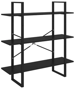 vidaXL Boekenkast 100x30x105 cm spaanplaat zwart