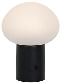 Buitenlamp met dimmer Tafellamp met dimmer mushroom zwart incl. LED oplaadbaar - Louise Design IP44 Buitenverlichting rond Lamp