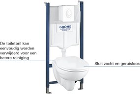 Grohe QuickFix Lecico Perth toiletset wit met Grohe Rapid SL reservoir en Skate Air bedieningspaneel