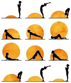 Poster Kubistika - Yoga sun, (40 x 60 cm)