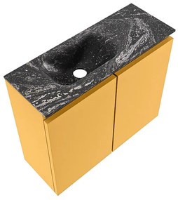 Mondiaz Ture DLux toiletmeubel 60cm ocher met wastafel lava links zonder kraangat