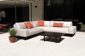 Flow. Easey hoek loungebank graumel chalk All Weather loungeset Beige Sunbrella loungeset LoungesetHoek loungeset outdoor textiel - weerbestendig