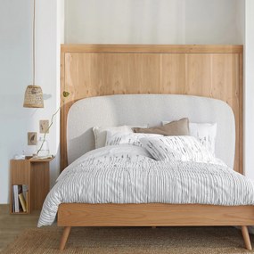 Bed met lattenbodem, eikenfineer, Miji